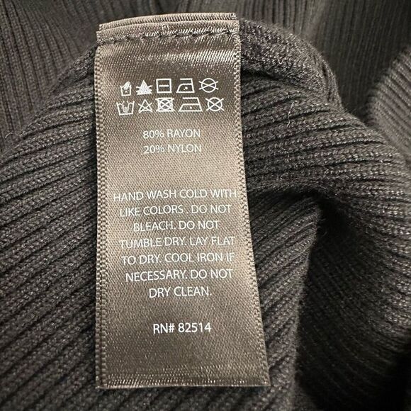 House of Harlow 1960 Black Ribbed Side Slit Pencil Skirt Size Large NEW - Picture 8 of 8